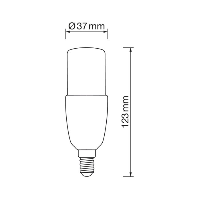 Tubular E14 9W led 6000k