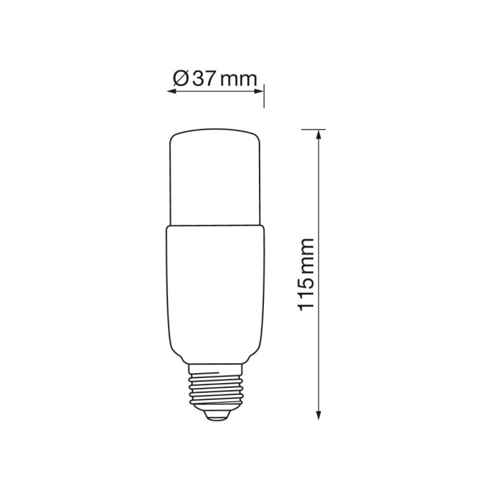 Tubular E27 9W led 4000k