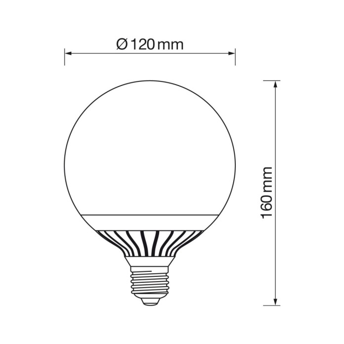 Lámpara globo E27 20W led 3000K