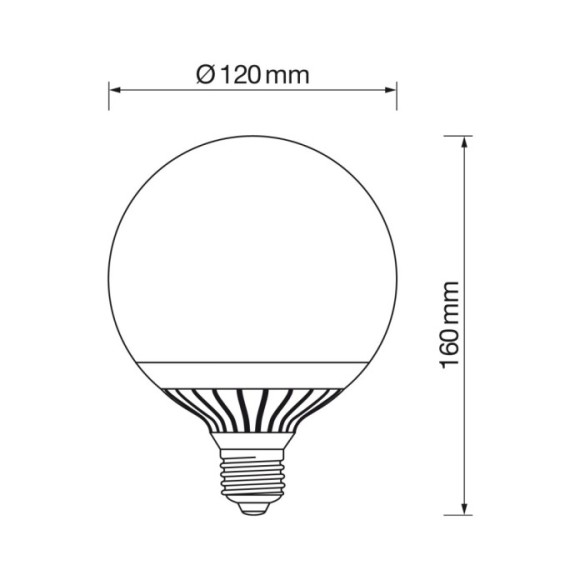 Lámpara globo E27 20W led 3000K