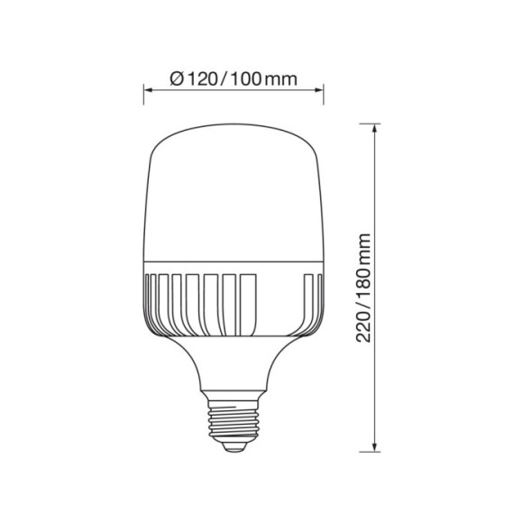 Lámpara T100 E27 30W led 4000K
