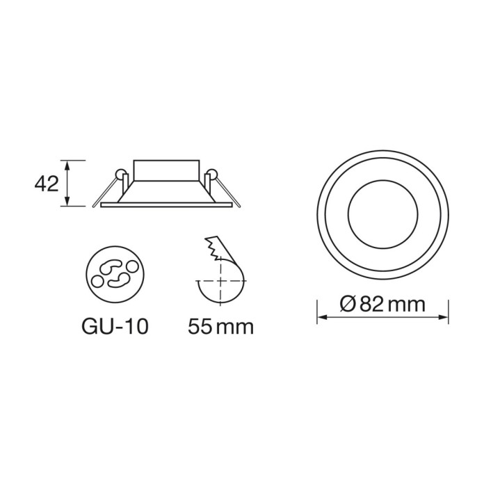 Empotrable redondo fijo