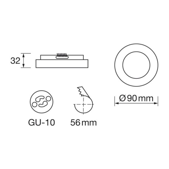 Empotrable redondo fijo