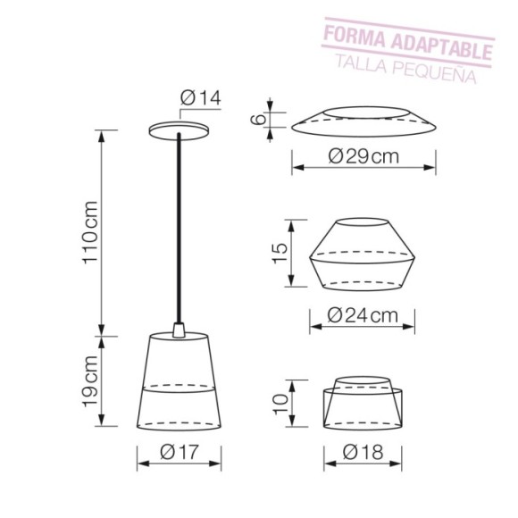 Lámpara colgante1xE27
