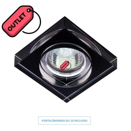 Empotrable cuadrado fijo NEGRO