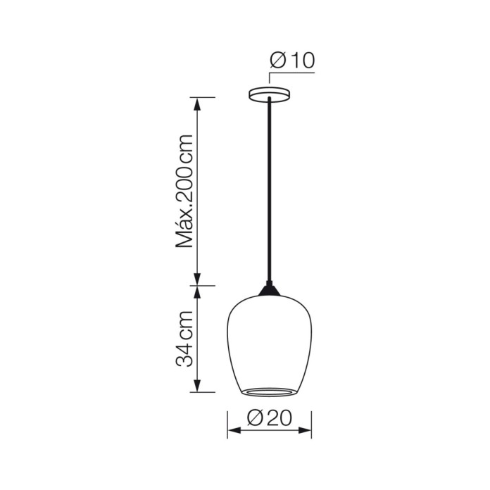 Lámpara colgante1xE27