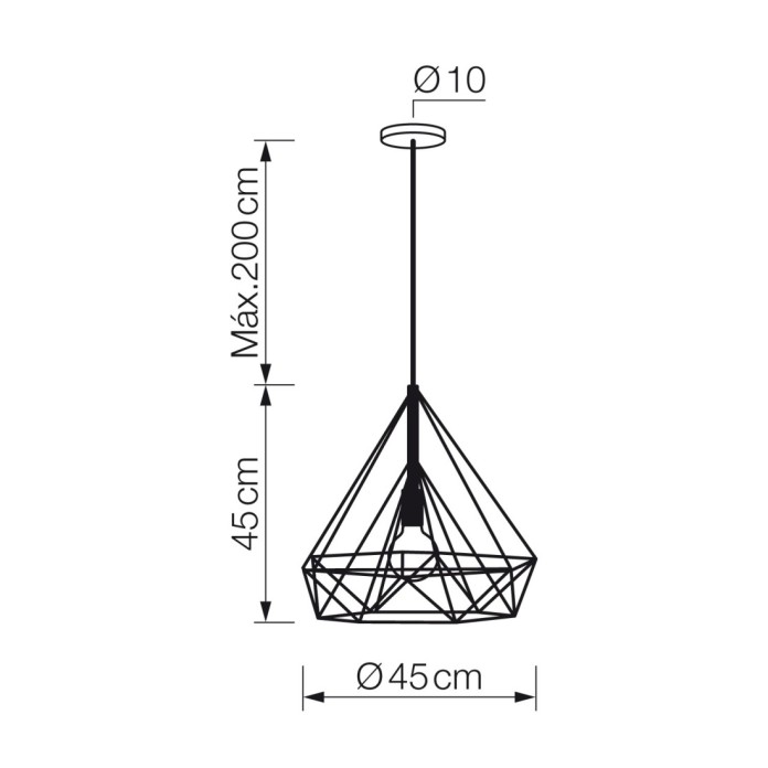 Lámpara colgante1xE27