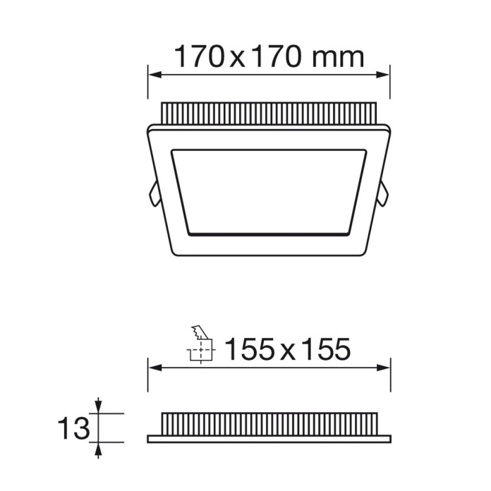 Panel extraplano cuadrado 12W led 4000K