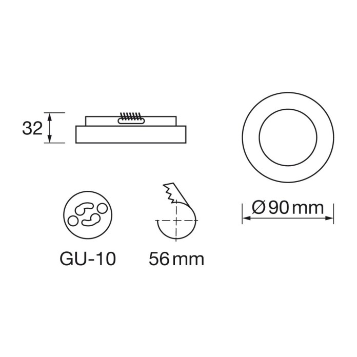 Empotrable redondo fijo