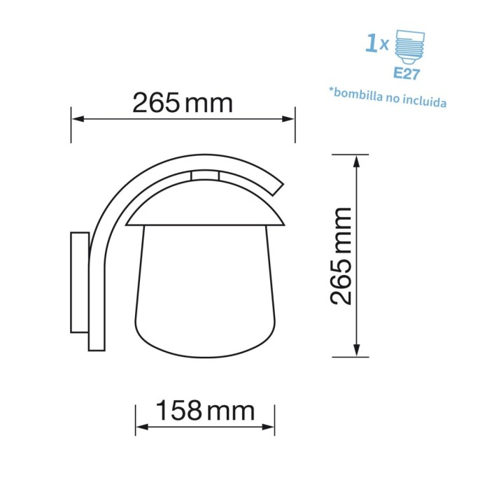 Aplique exterior 1xE27 máx. 25W