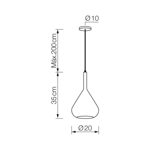 Lámpara colgante1xE27