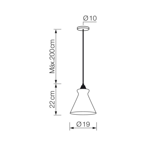 Lámpara colgante1xE27