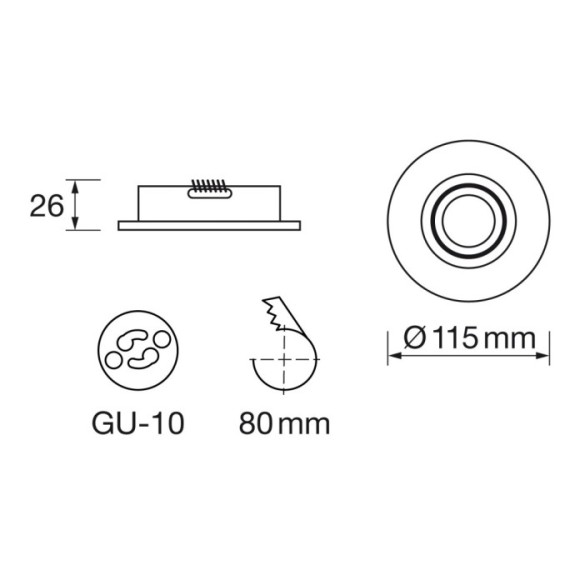 Empotrable redondo basculante