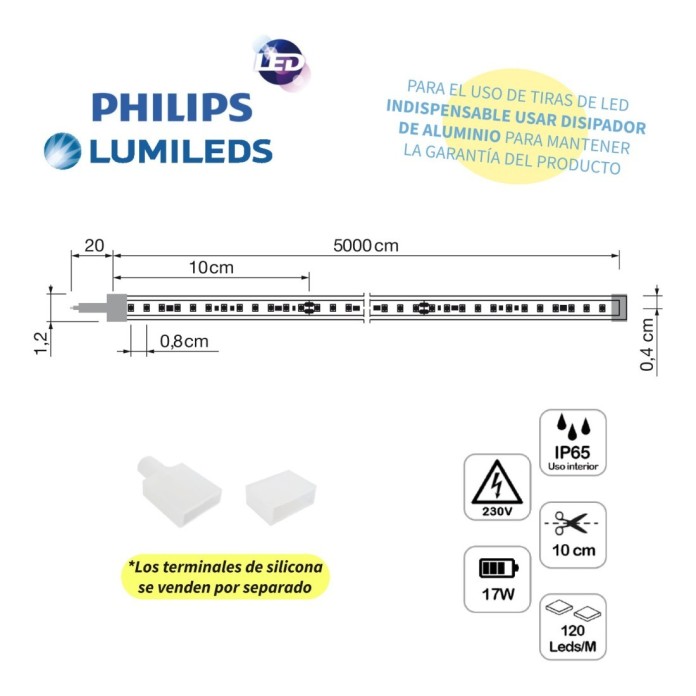 Tira LED 17,5 W/m - Corte cada 10 cm