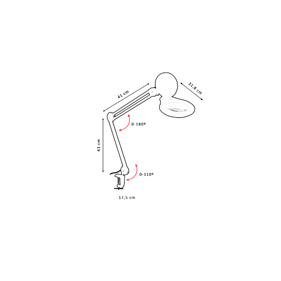FLEXO LED LUPA 14W PINZA BLANCO