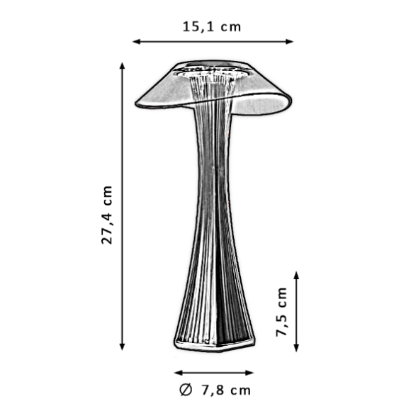 LAMPARA MESA LED CURLY 3W BATERIA
