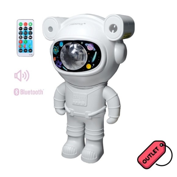 PROYECTOR ASTRONAUTA BLANCO CON ALTAVOZ