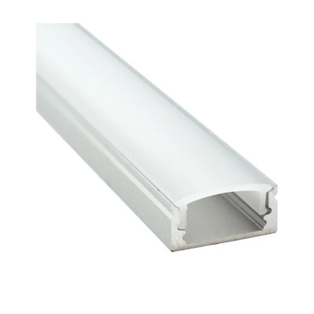 Perfil Aluminio 17x7 de Superficie - 2m - Kit (incluye difusor y tapas)