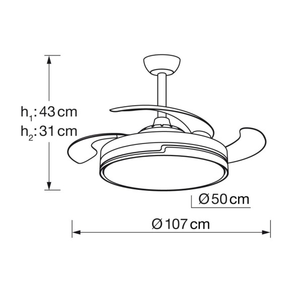 Ventilador Destroy 77w DIMABLE