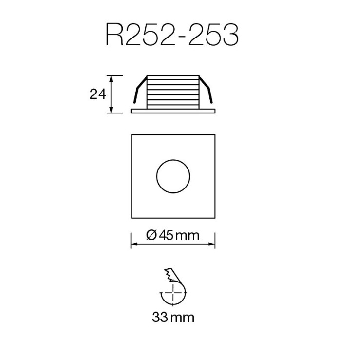 EMPOTRABLE 3W CUADRADO FIJO 3000K